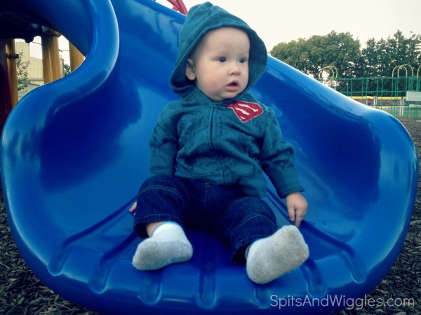 We found a little park across the street from our hotel in Pennsylvania. No swings.