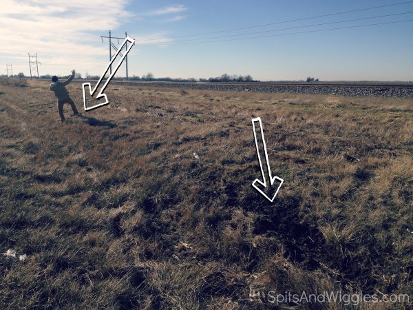 Second jump from the gouge in the dirt on the right, to the flying Husband on the left, also about 20 feet