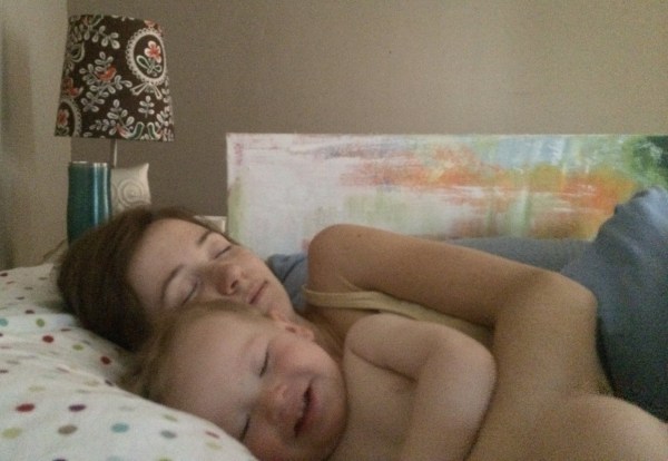 (This looks like a totally cheese ball set up, but Husband took this and I was actually sleeping. Scouts honor.)